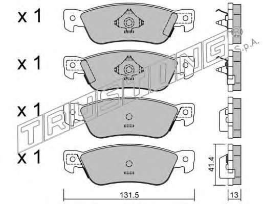 Комплект тормозных колодок, дисковый тормоз