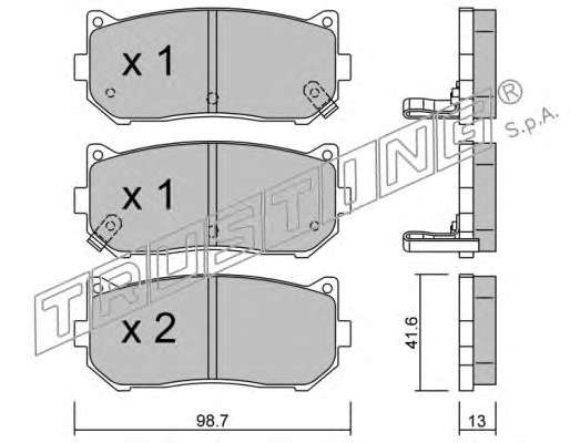 Комплект тормозных колодок, дисковый тормоз