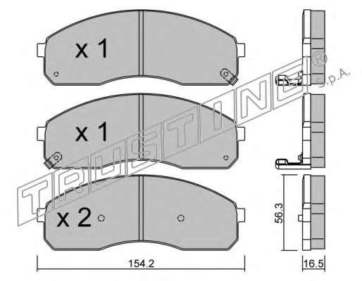 Комплект тормозных колодок, дисковый тормоз