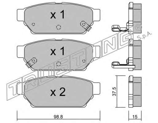 Комплект тормозных колодок, дисковый тормоз