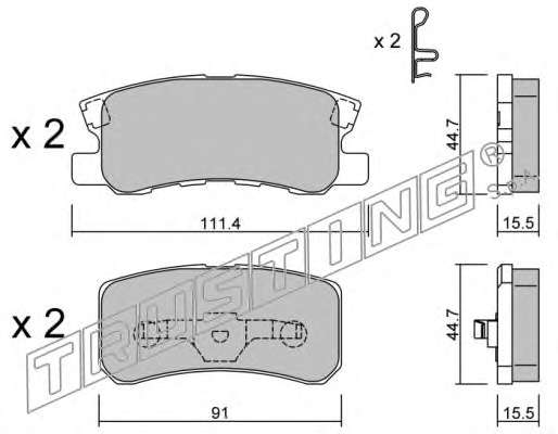 Комплект тормозных колодок, дисковый тормоз