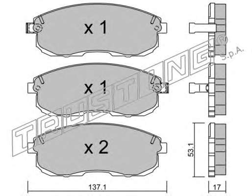 Комплект тормозных колодок, дисковый тормоз