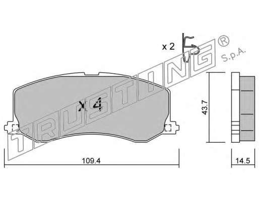 Комплект тормозных колодок, дисковый тормоз