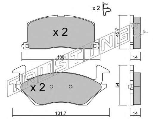 Комплект тормозных колодок, дисковый тормоз