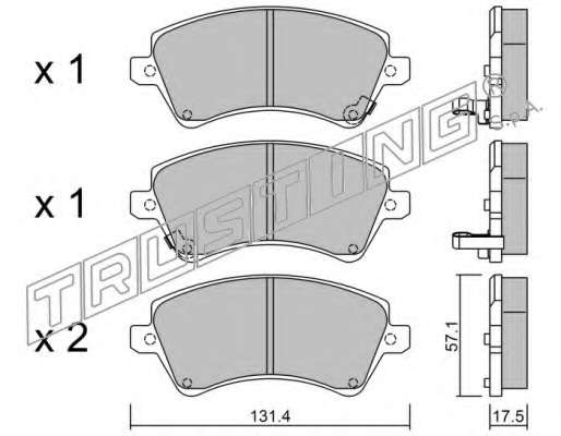 Комплект тормозных колодок, дисковый тормоз
