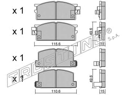 Комплект тормозных колодок, дисковый тормоз