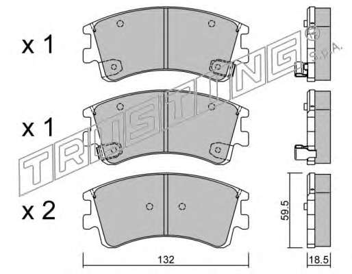 Комплект тормозных колодок, дисковый тормоз
