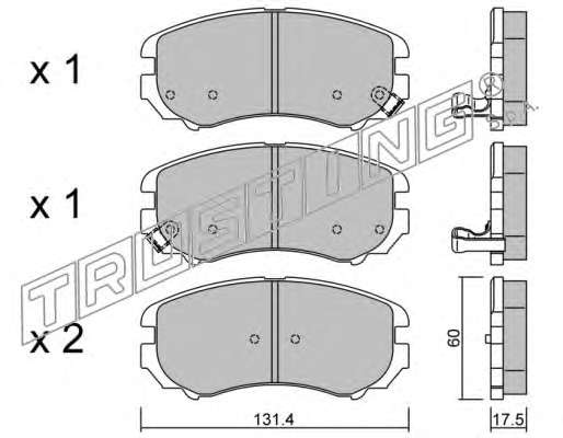 Комплект тормозных колодок, дисковый тормоз