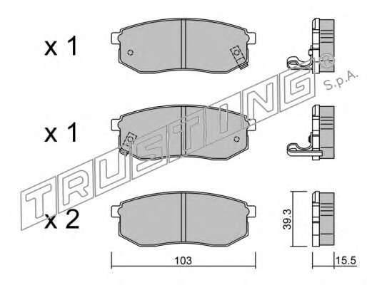 Комплект тормозных колодок, дисковый тормоз