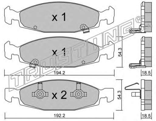 Комплект тормозных колодок, дисковый тормоз