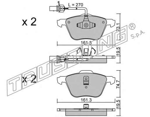 Комплект тормозных колодок, дисковый тормоз