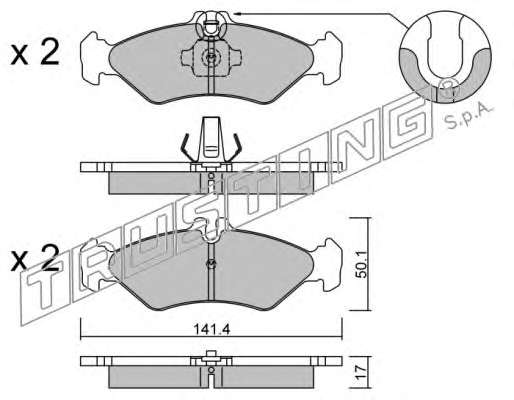 Комплект тормозных колодок, дисковый тормоз