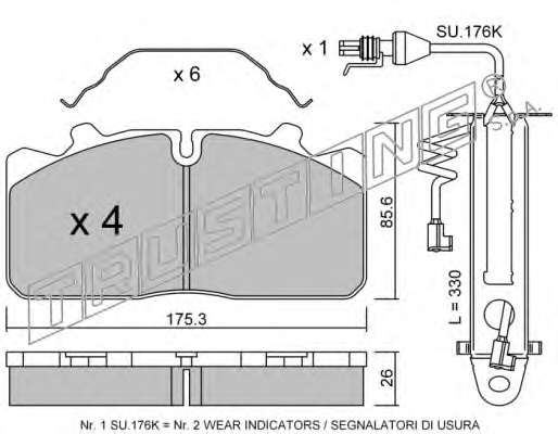 Комплект тормозных колодок, дисковый тормоз