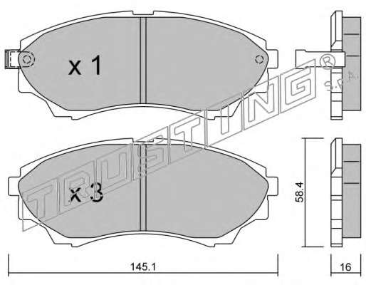Комплект тормозных колодок, дисковый тормоз