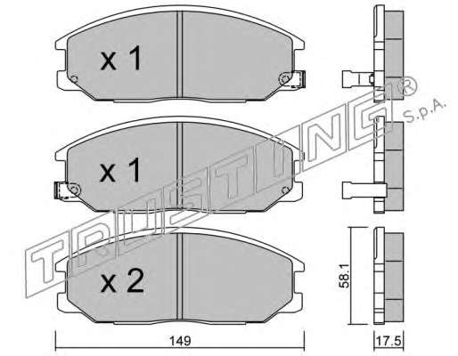 Комплект тормозных колодок, дисковый тормоз