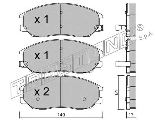 Комплект тормозных колодок, дисковый тормоз