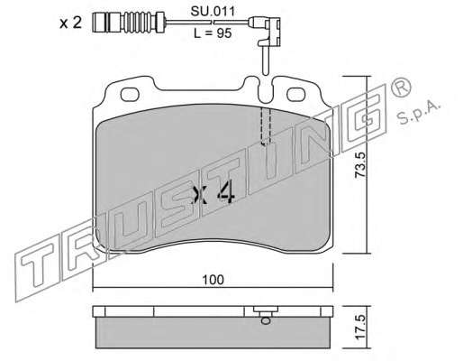 Комплект тормозных колодок, дисковый тормоз