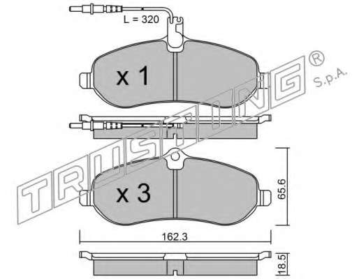Комплект тормозных колодок, дисковый тормоз