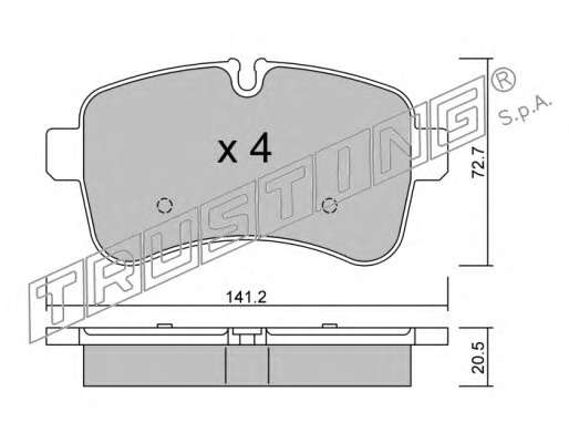 Комплект тормозных колодок, дисковый тормоз