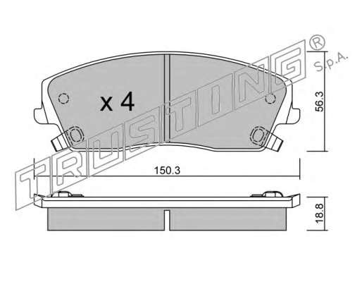 Комплект тормозных колодок, дисковый тормоз