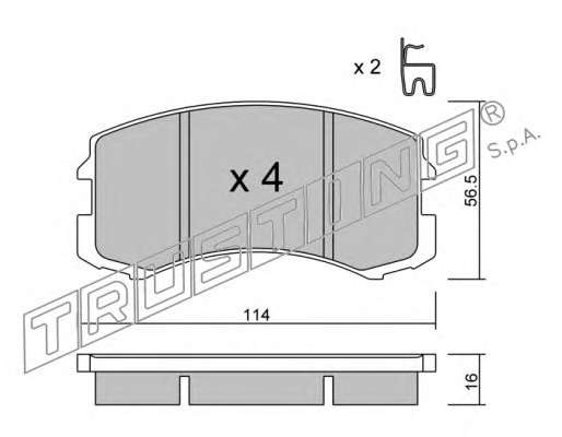 Комплект тормозных колодок, дисковый тормоз