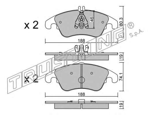 Комплект тормозных колодок, дисковый тормоз
