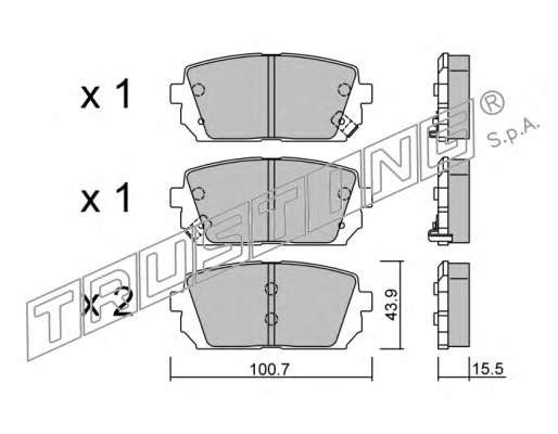 Комплект тормозных колодок, дисковый тормоз