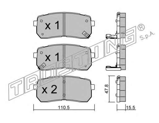 Комплект тормозных колодок, дисковый тормоз