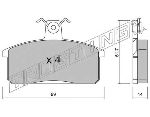 Комплект тормозных колодок, дисковый тормоз