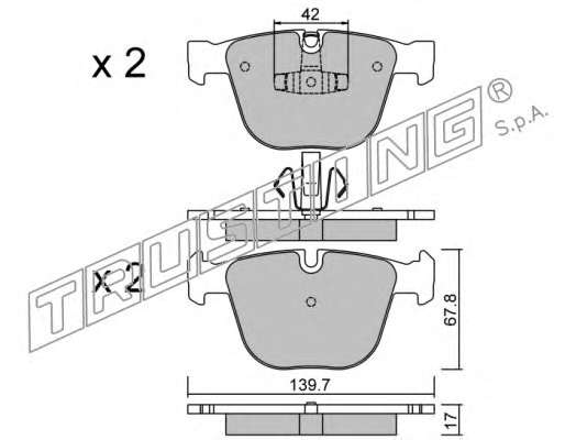 Комплект тормозных колодок, дисковый тормоз