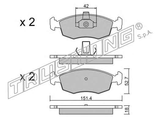 Комплект тормозных колодок, дисковый тормоз