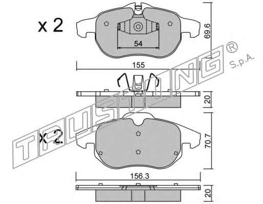 Комплект тормозных колодок, дисковый тормоз
