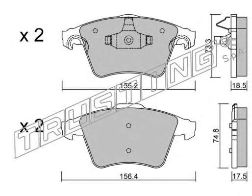 Комплект тормозных колодок, дисковый тормоз