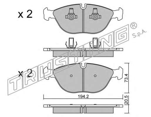 Комплект тормозных колодок, дисковый тормоз