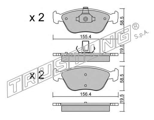 Комплект тормозных колодок, дисковый тормоз