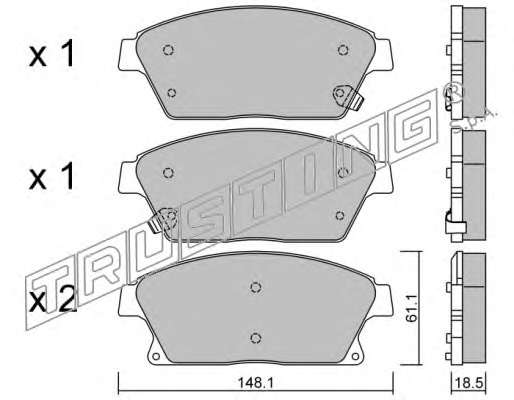 Комплект тормозных колодок, дисковый тормоз