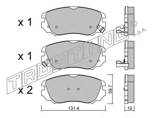 Комплект тормозных колодок, дисковый тормоз