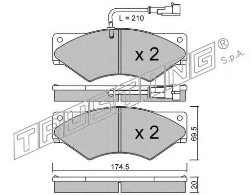 Комплект тормозных колодок, дисковый тормоз