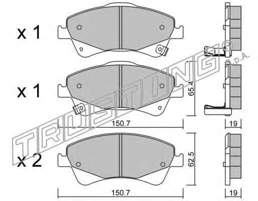 Комплект тормозных колодок, дисковый тормоз