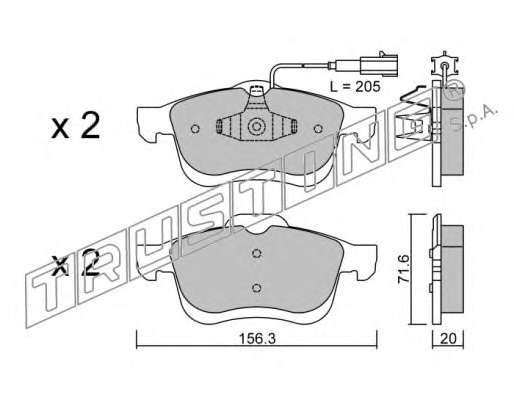 Комплект тормозных колодок, дисковый тормоз