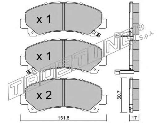 Комплект тормозных колодок, дисковый тормоз
