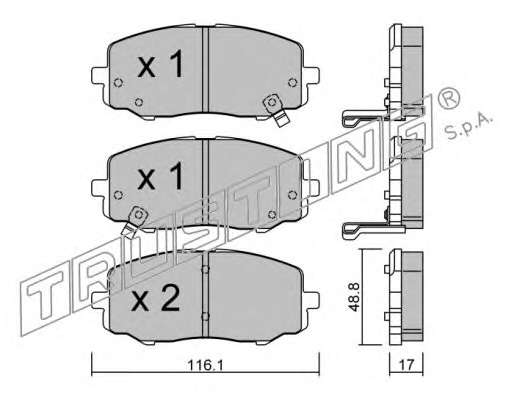 Комплект тормозных колодок, дисковый тормоз