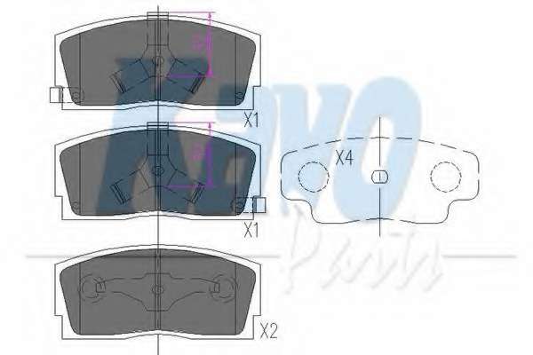 KAVO PARTS DAIHATSU Тормозные колодки передн.Applause 89-