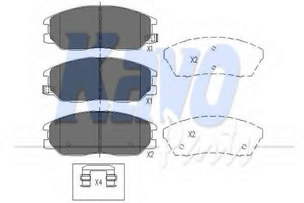 KAVO PARTS HYUNDAI Тормозные колодки передн.XG 350,SsangYong 04-