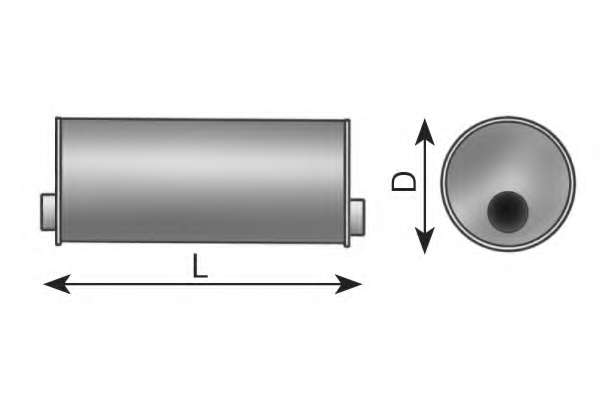 Средний глушитель выхлопных газов, универсальный