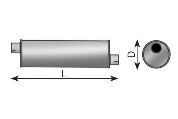 Средний / конечный глушитель ОГ; Средний глушитель выхлопных газов, универсальный