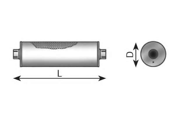 Средний глушитель выхлопных газов, универсальный
