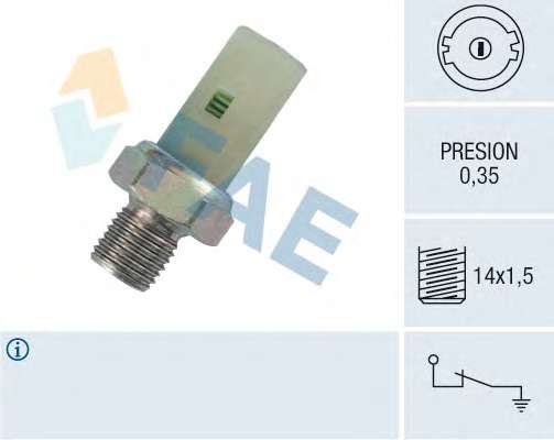 CZUJNIK CISNIENIA OLEJU 12370 SZT FAE  FAE