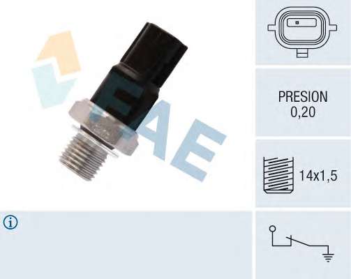 CZESCI SAMOCHODOWE CZUJNIK CISNIENIA OLEJU 14X1.5 SZT FAE  FAE