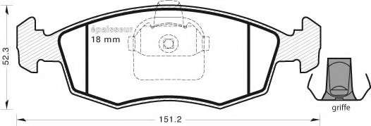 Комплект тормозных колодок, дисковый тормоз